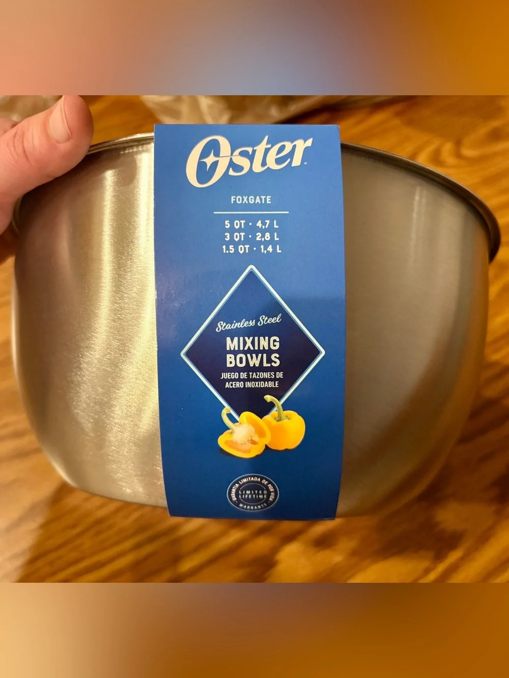 Oster Foxgate 3-Piece Stainless Steel Mixing Bowls